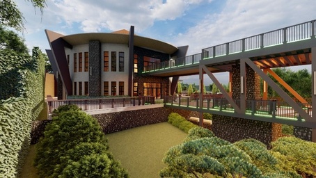 Modern Pier at the Source of the Nile